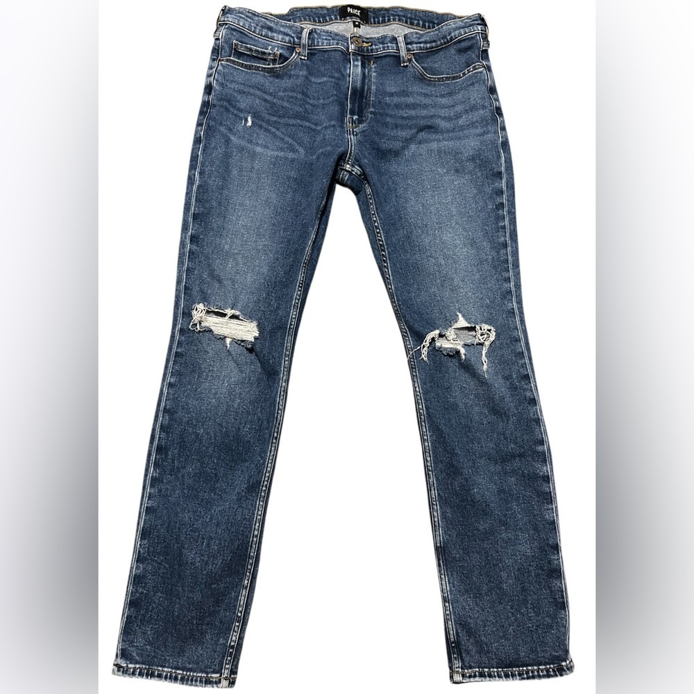 Paige Lennox Slim-Fit Distressed Jeans In Christian Destructed